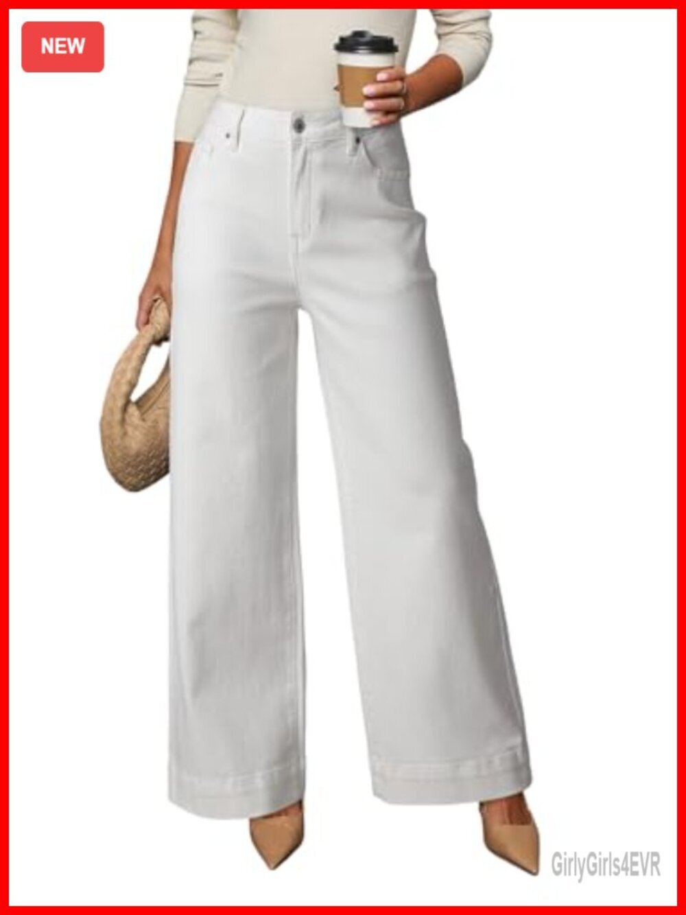 High Waisted Wide Leg Denim Jeans Stretchy Straight Leg Pants Loose Fit